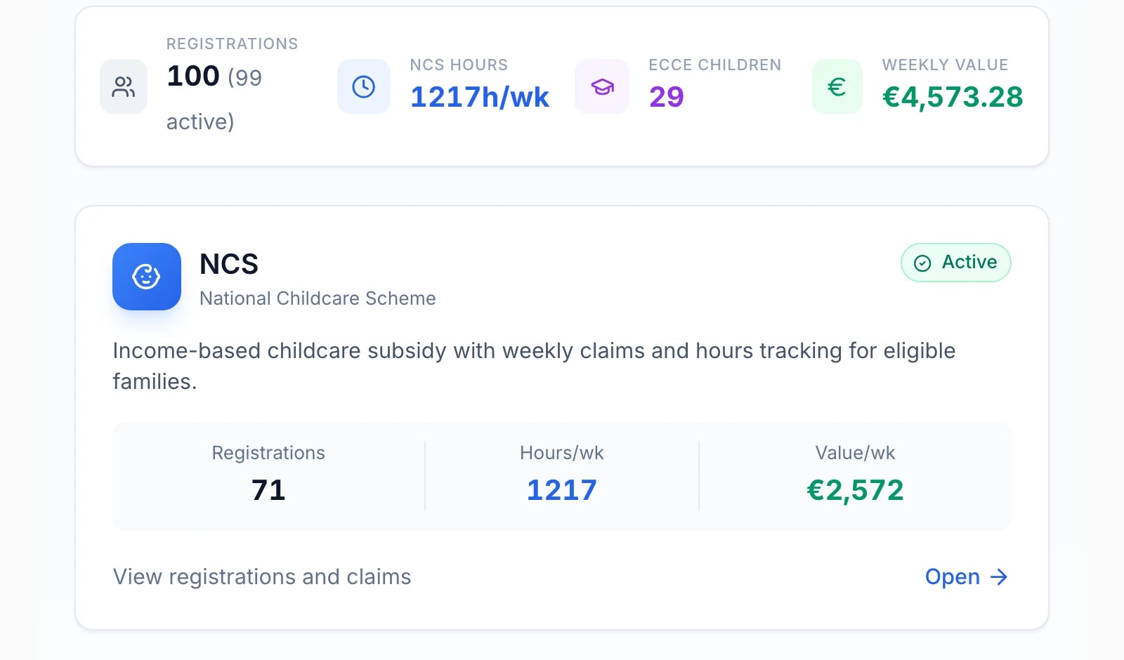 Demo HiveSync page for importing and reconciling funding registrations